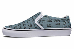 NATO Morse Code Alphabet Slip-On Shoes