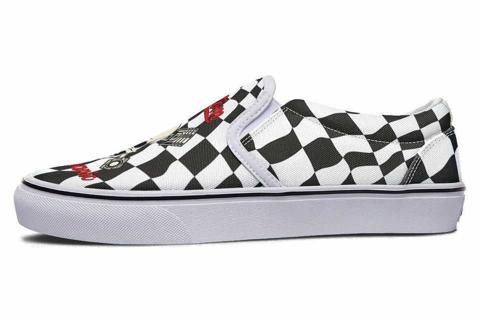 Skull Mechanic Slip-On Shoes