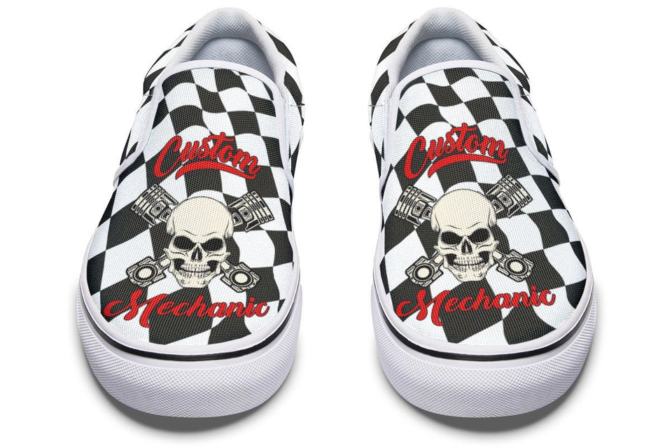 Skull Mechanic Slip-On Shoes