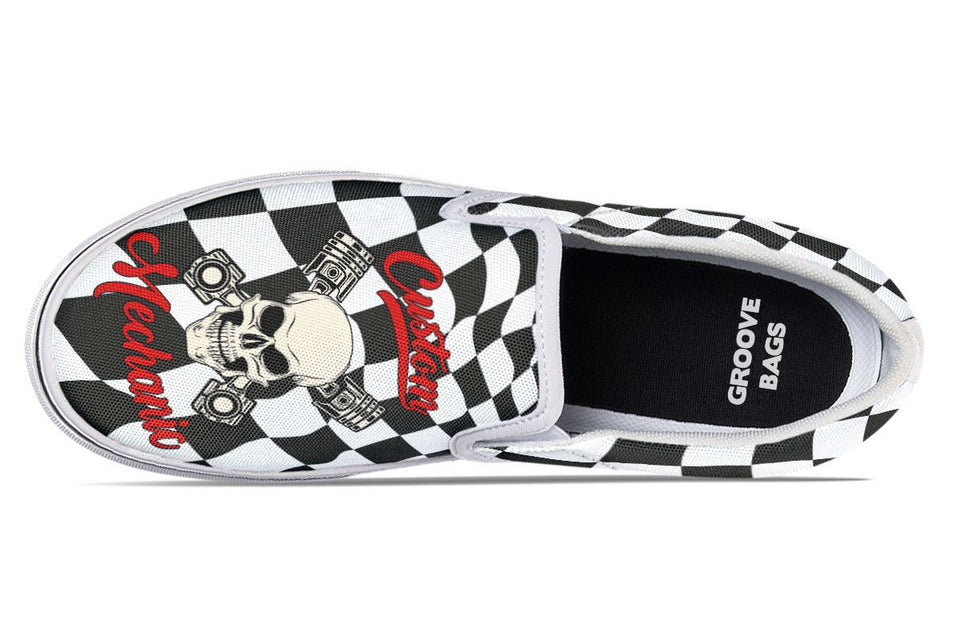 Skull Mechanic Slip-On Shoes