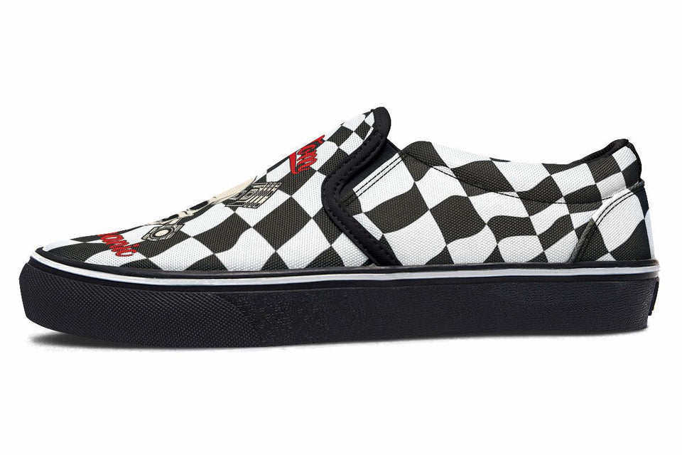 Skull Mechanic Slip-On Shoes