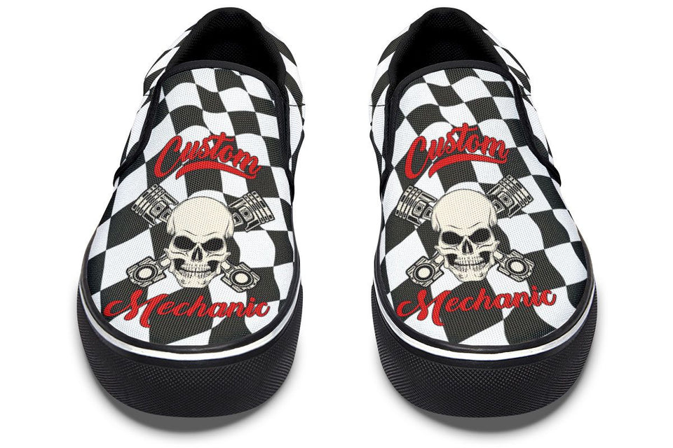 Skull Mechanic Slip-On Shoes
