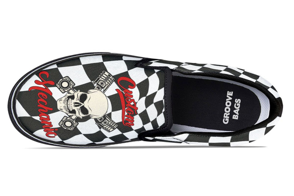 Skull Mechanic Slip-On Shoes