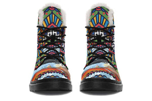 Abstract Tectonic Plates Winter Boots