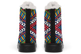 Abstract Tectonic Plates Winter Boots