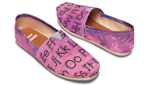 Pink Alphabet Diagram Casual Shoes