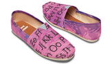 Pink Alphabet Diagram Casual Shoes