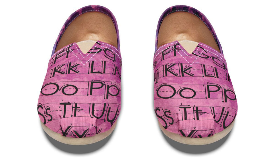 Pink Alphabet Diagram Casual Shoes