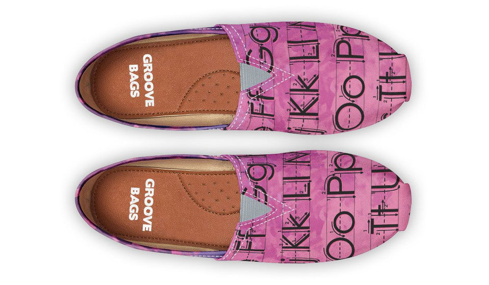 Pink Alphabet Diagram Casual Shoes