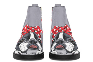 Floral Boston Terrier Neat Vibe Boots