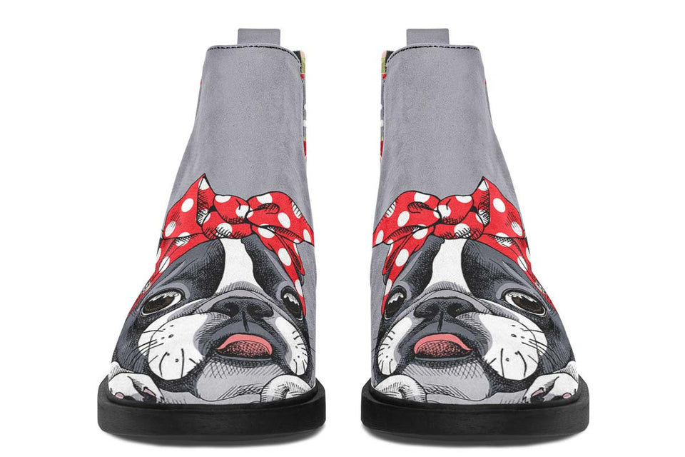 Floral Boston Terrier Neat Vibe Boots