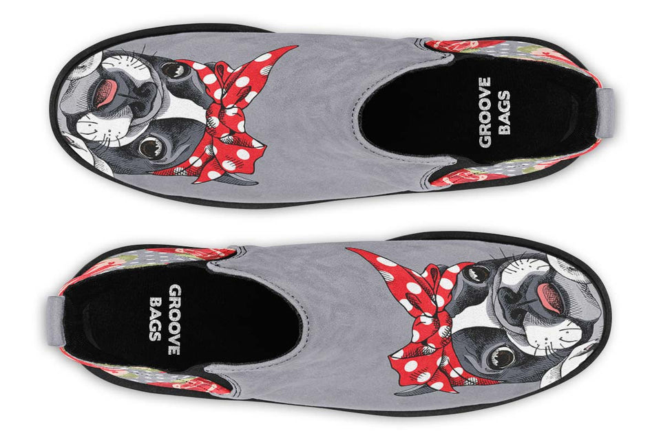 Floral Boston Terrier Neat Vibe Boots