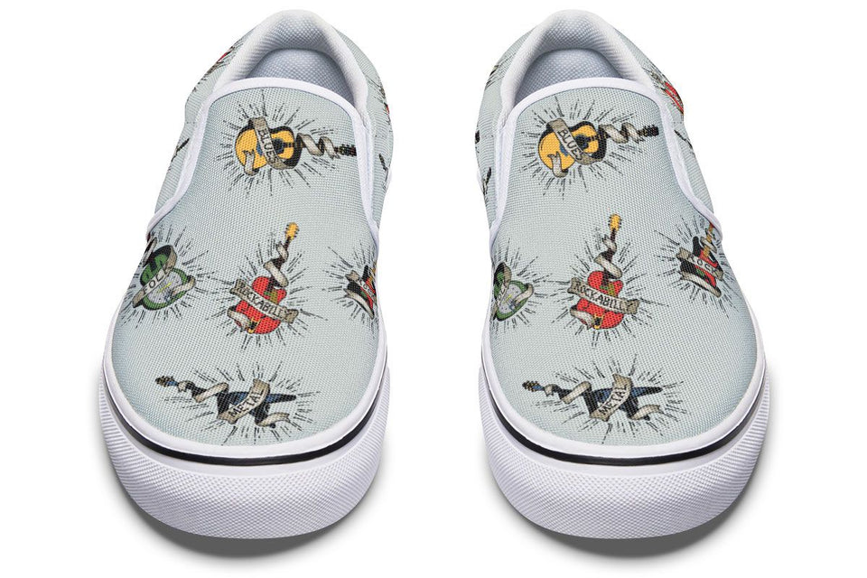 Tattoo Guitar Slip-On Shoes
