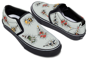Tattoo Guitar Slip-On Shoes