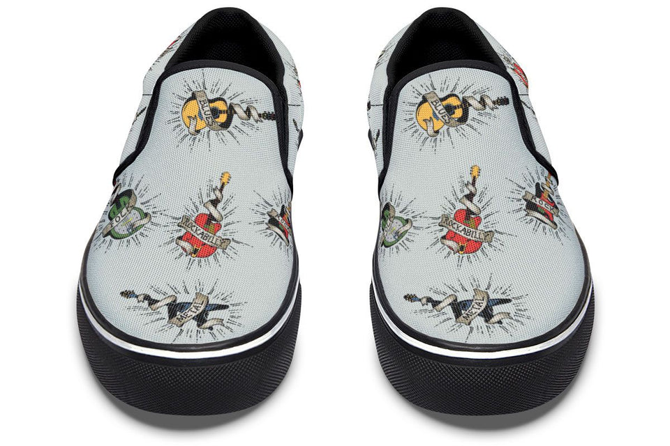 Tattoo Guitar Slip-On Shoes