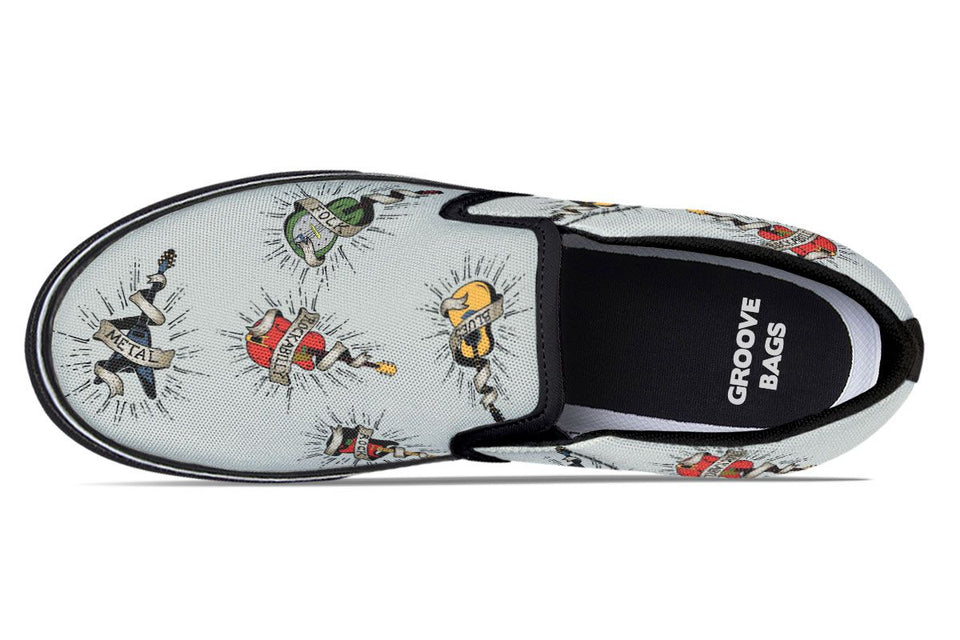 Tattoo Guitar Slip-On Shoes