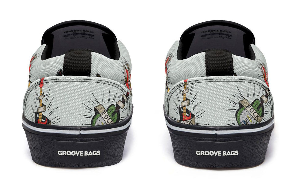 Tattoo Guitar Slip-On Shoes